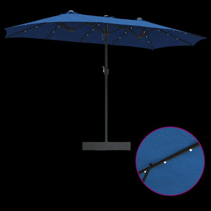 vidaXL Garden Parasol 385 x 209 x 244 cm Polyester Azurblau