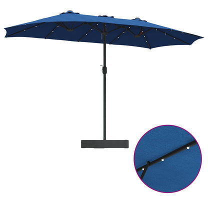 vidaXL Garden Parasol 385 x 209 x 244 cm Polyester Azurblau