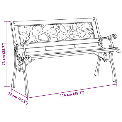 vidaXL Garden Bench with Cushion Brown 116 x 54 x 73 cm Wood