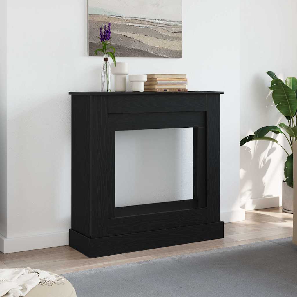 vidaXL Fireplace Surround Black Oak 90x30x90 cm Engineered Wood