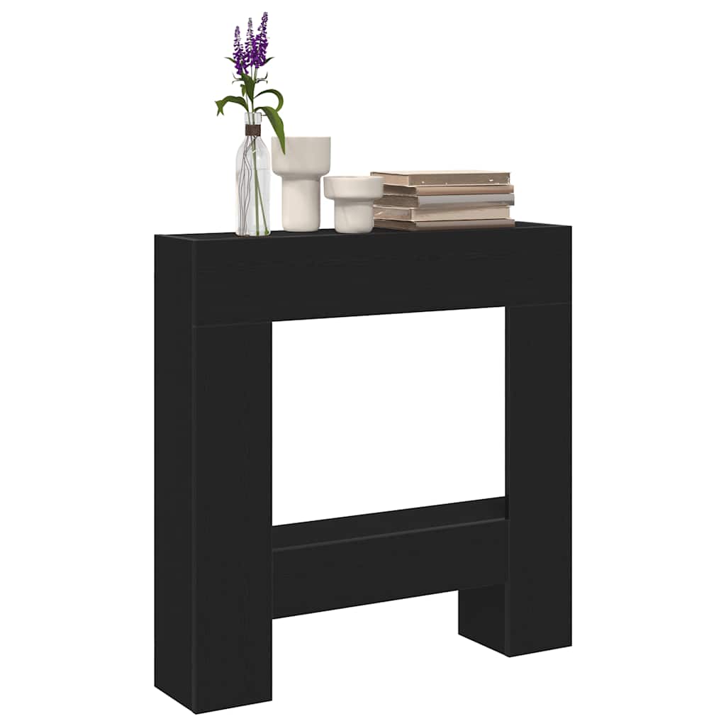 vidaXL Fireplace Surround Black Oak 81x18x82 cm Engineered Wood