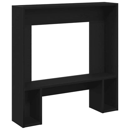 vidaXL Fireplace Surround Black Oak 81x18x82 cm Engineered Wood
