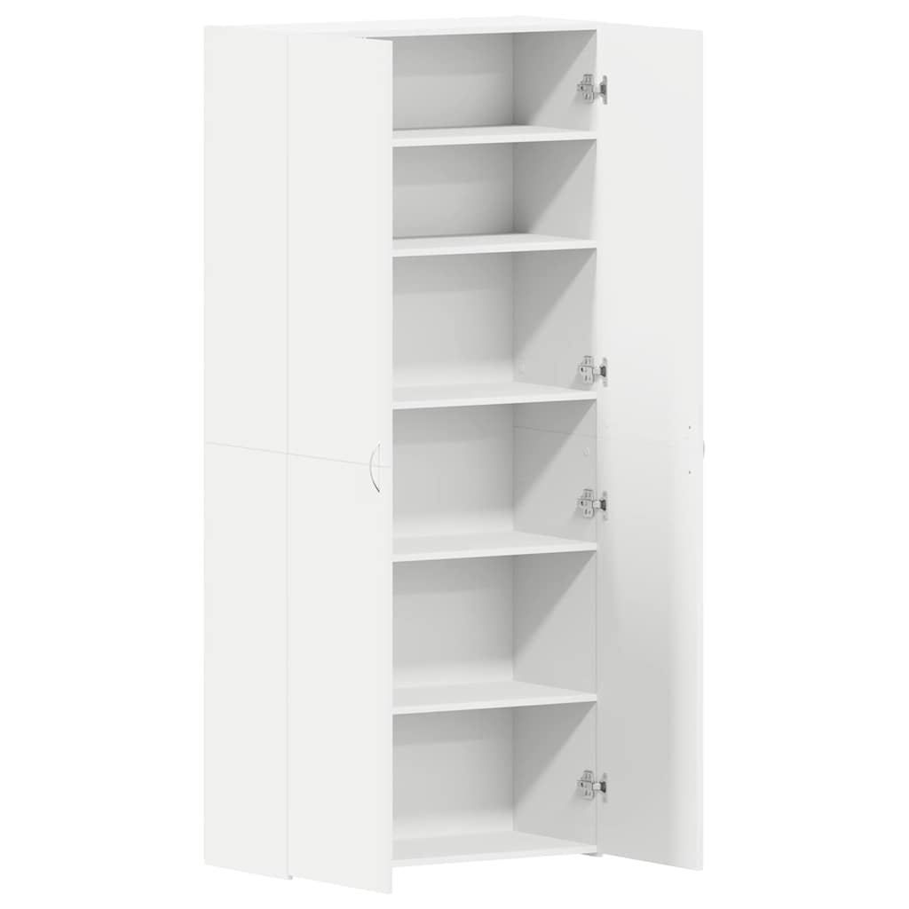 vidaXL Shoe Cabinet 80 x 35.5 x 180 cm Engineered Wood White