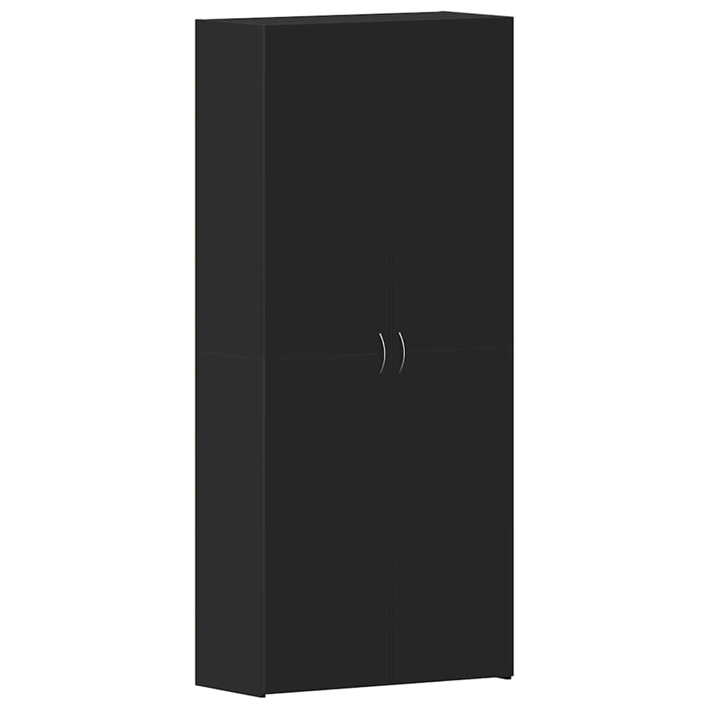vidaXL Shoe Cabinet 80 x 35.5 x 180 cm Engineered Wood Black