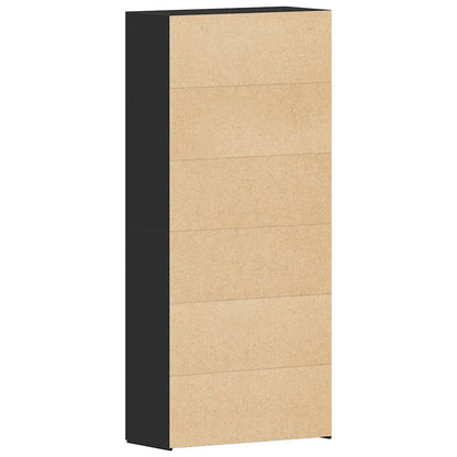 vidaXL Shoe Cabinet 80 x 35.5 x 180 cm Engineered Wood Black