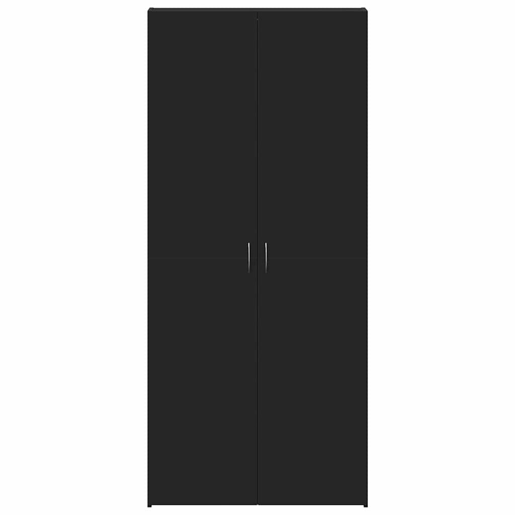 vidaXL Shoe Cabinet 80 x 35.5 x 180 cm Engineered Wood Black