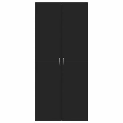 vidaXL Shoe Cabinet 80 x 35.5 x 180 cm Engineered Wood Black