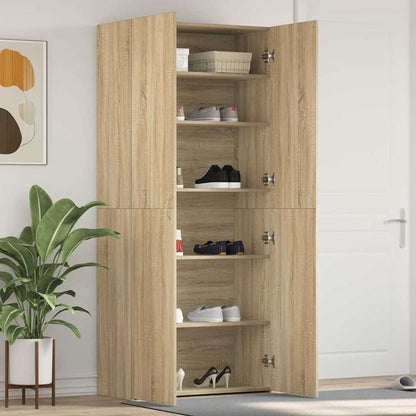 vidaXL Shoe Cabinet 80 x 35.5 x 180 cm Engineered Wood Brown