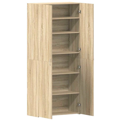 vidaXL Shoe Cabinet with Door Brown 80 x 35.5 x 180 cm Engineered wood