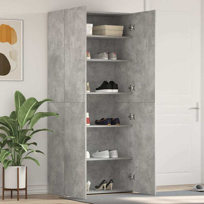 vidaXL Shoe Cabinet 80 x 35.5 x 180 cm Engineered Wood Grey
