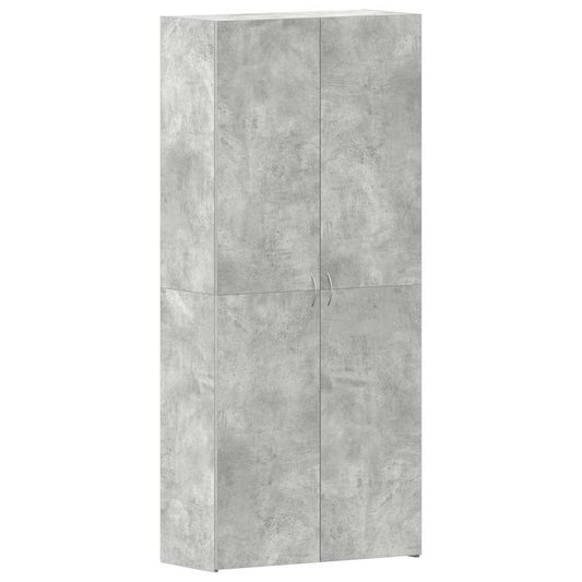vidaXL Shoe Cabinet 80 x 35.5 x 180 cm Engineered Wood Grey