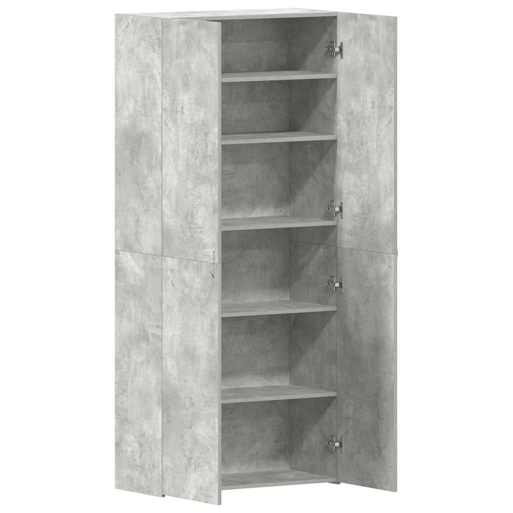 vidaXL Shoe Cabinet 80 x 35.5 x 180 cm Engineered Wood Grey