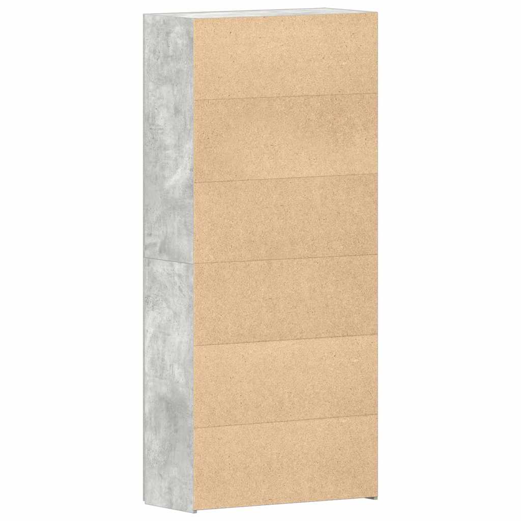 vidaXL Shoe Cabinet 80 x 35.5 x 180 cm Engineered Wood Grey