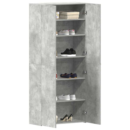 vidaXL Shoe Cabinet 80 x 35.5 x 180 cm Engineered Wood Grey