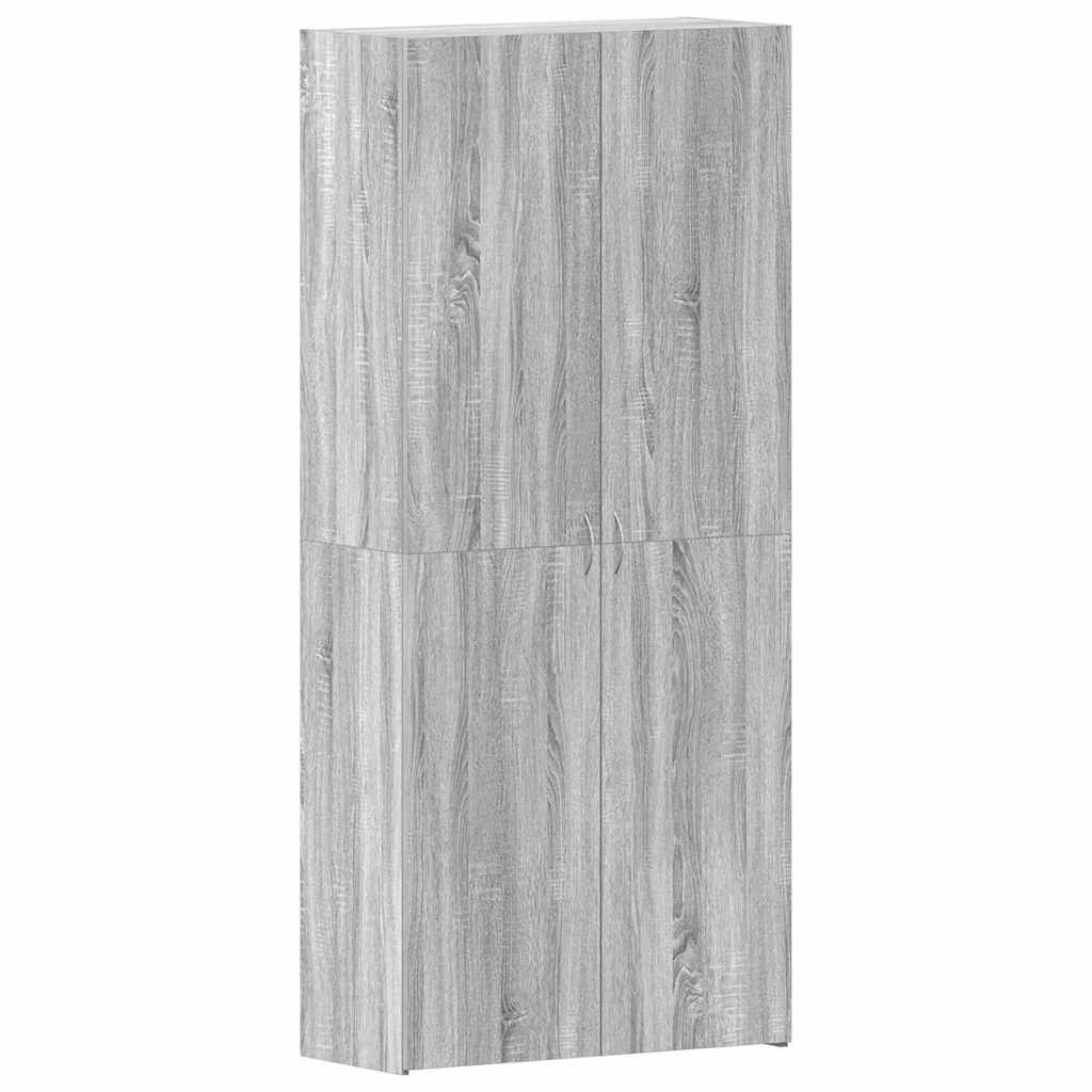 vidaXL Shoe Cabinet 80 x 35.5 x 180 cm Engineered Wood Grey