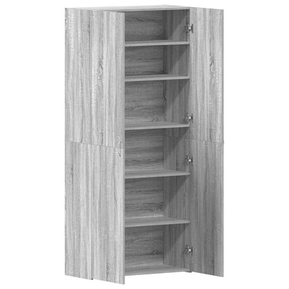 vidaXL Shoe Cabinet 80 x 35.5 x 180 cm Engineered Wood Grey
