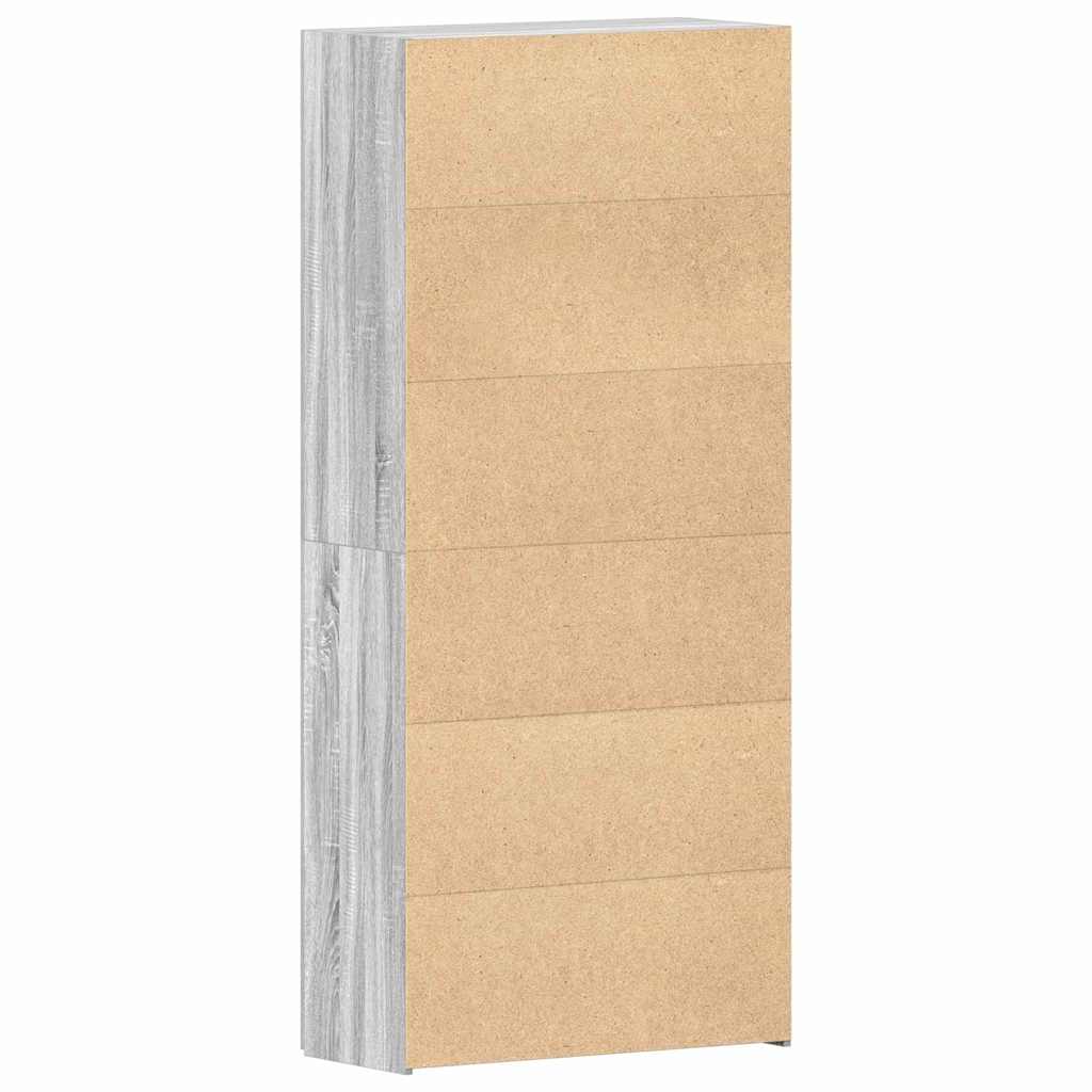 vidaXL Shoe Cabinet 80 x 35.5 x 180 cm Engineered Wood Grey