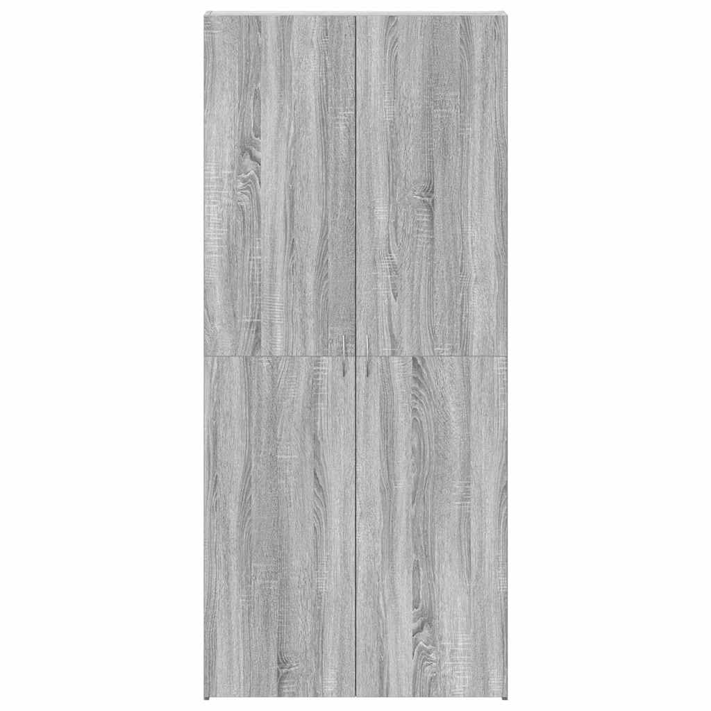 vidaXL Shoe Cabinet 80 x 35.5 x 180 cm Engineered Wood Grey