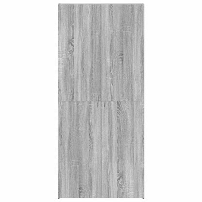 vidaXL Shoe Cabinet 80 x 35.5 x 180 cm Engineered Wood Grey