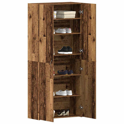 vidaXL Shoe Cabinet with Door Brown 80 x 35.5 x 180 cm Engineered wood