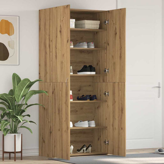 vidaXL Shoe Cabinet 80 x 35.5 x 180 cm Engineered Wood Brown