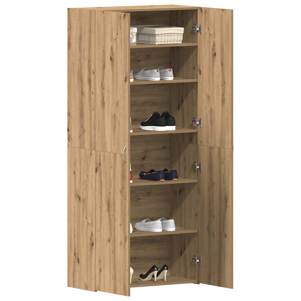 vidaXL Shoe Cabinet 80 x 35.5 x 180 cm Engineered wood Brown
