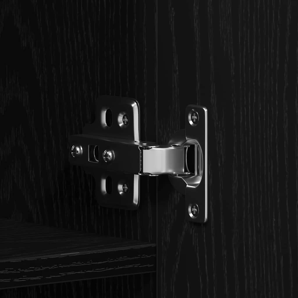 vidaXL Shoe Cabinet with Door Black 80 x 35.5 x 180 cm Engineered wood