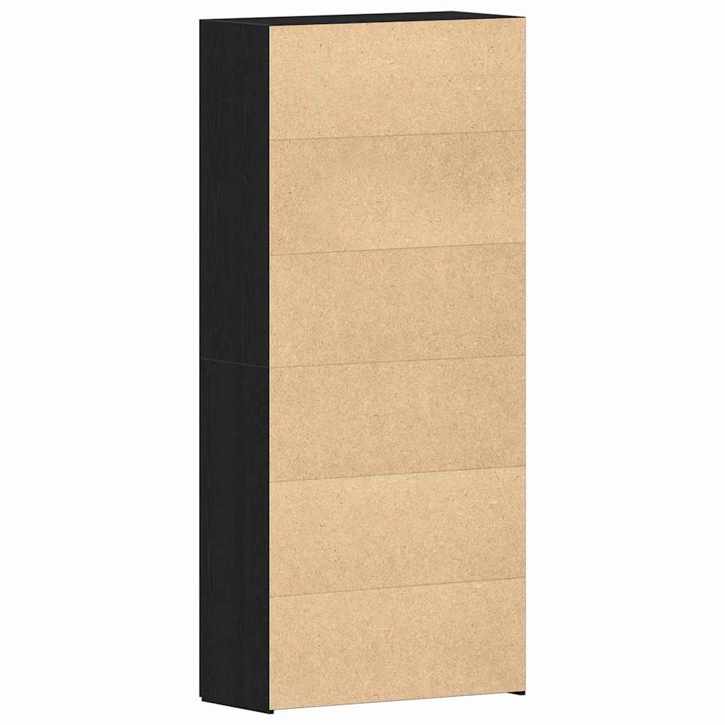 vidaXL Shoe Cabinet 80 x 35.5 x 180 cm Engineered Wood Black