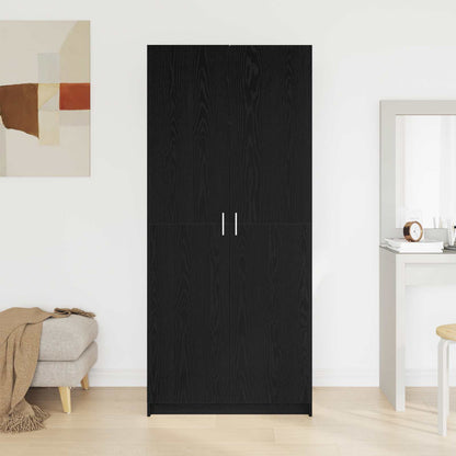 vidaXL Wardrobe Black Oak 80 x 50.5 x 180 cm Engineered Wood