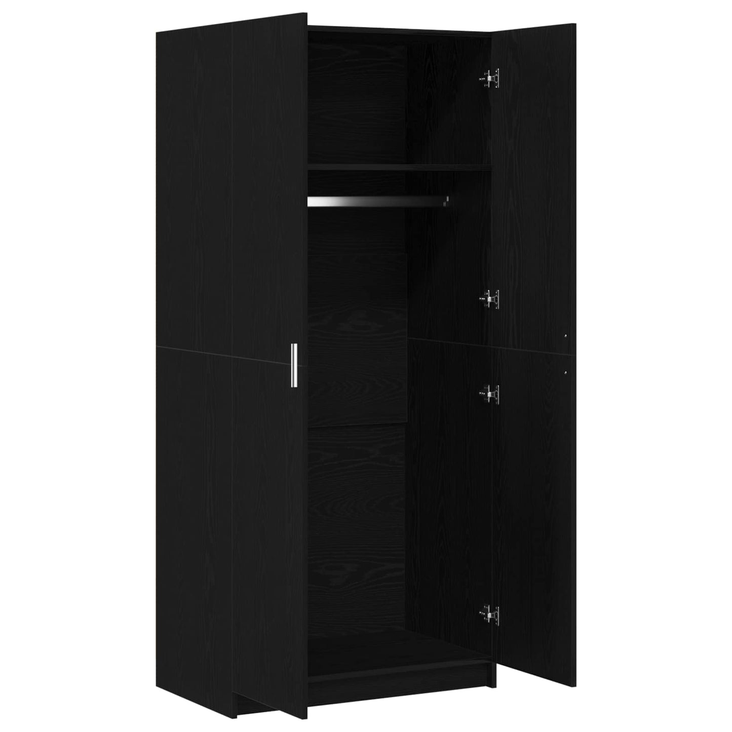 vidaXL Wardrobe Black Oak 80 x 50.5 x 180 cm Engineered Wood