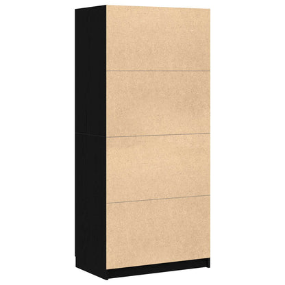 vidaXL Wardrobe Black Oak 80 x 50.5 x 180 cm Engineered Wood