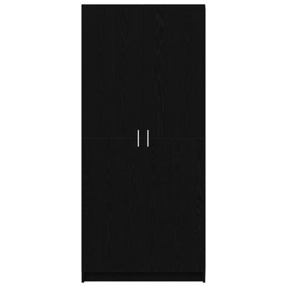 vidaXL Wardrobe Black Oak 80 x 50.5 x 180 cm Engineered Wood