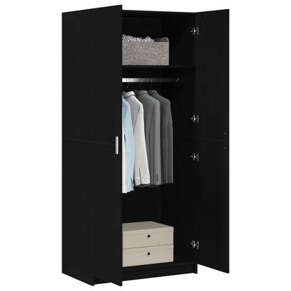 vidaXL Wardrobe Black Oak 80 x 50.5 x 180 cm Engineered Wood