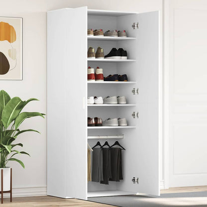 vidaXL Shoe Cabinet 80 x 39 x 178 cm Engineered Wood White