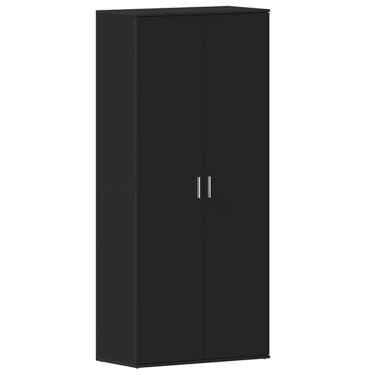 vidaXL Shoe Cabinet 80 x 39 x 178 cm Engineered Wood Black