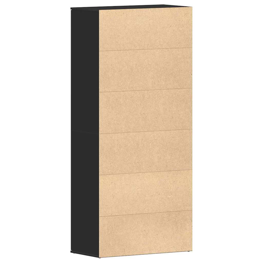 vidaXL Shoe Cabinet 80 x 39 x 178 cm Engineered Wood Black
