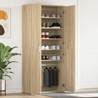vidaXL Shoe Cabinet 80 x 39 x 178 cm Engineered Wood Sonoma Oak