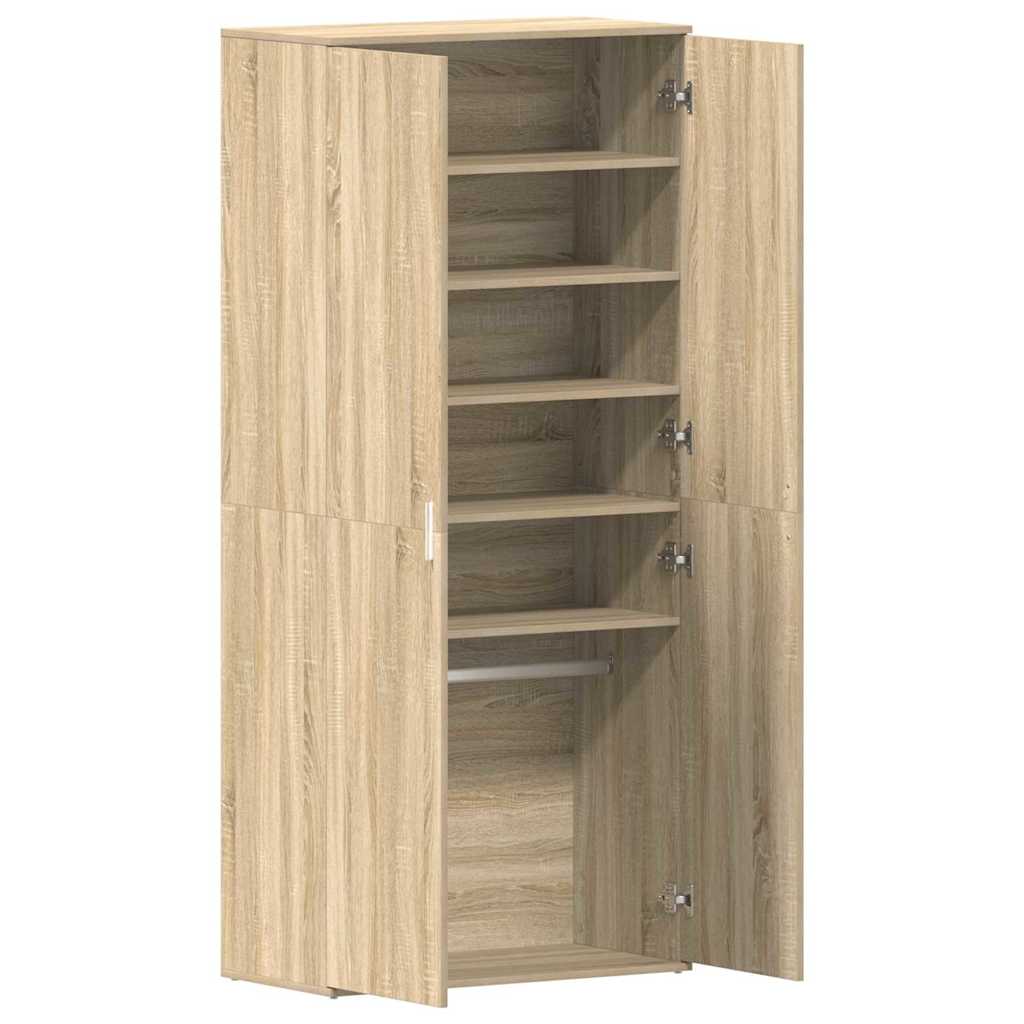 vidaXL Shoe Cabinet 80 x 39 x 178 cm Engineered Wood Sonoma Oak