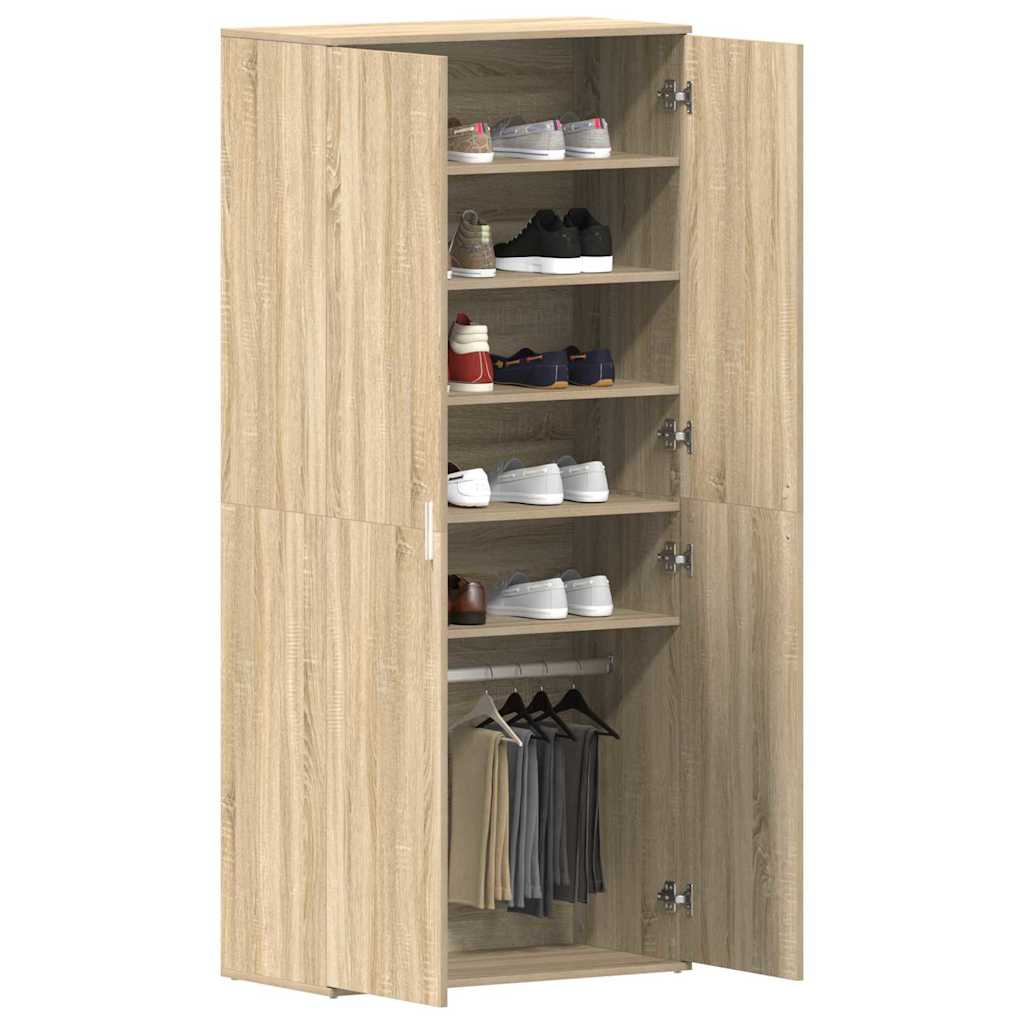 vidaXL Shoe Cabinet 80 x 39 x 178 cm Engineered Wood Sonoma Oak