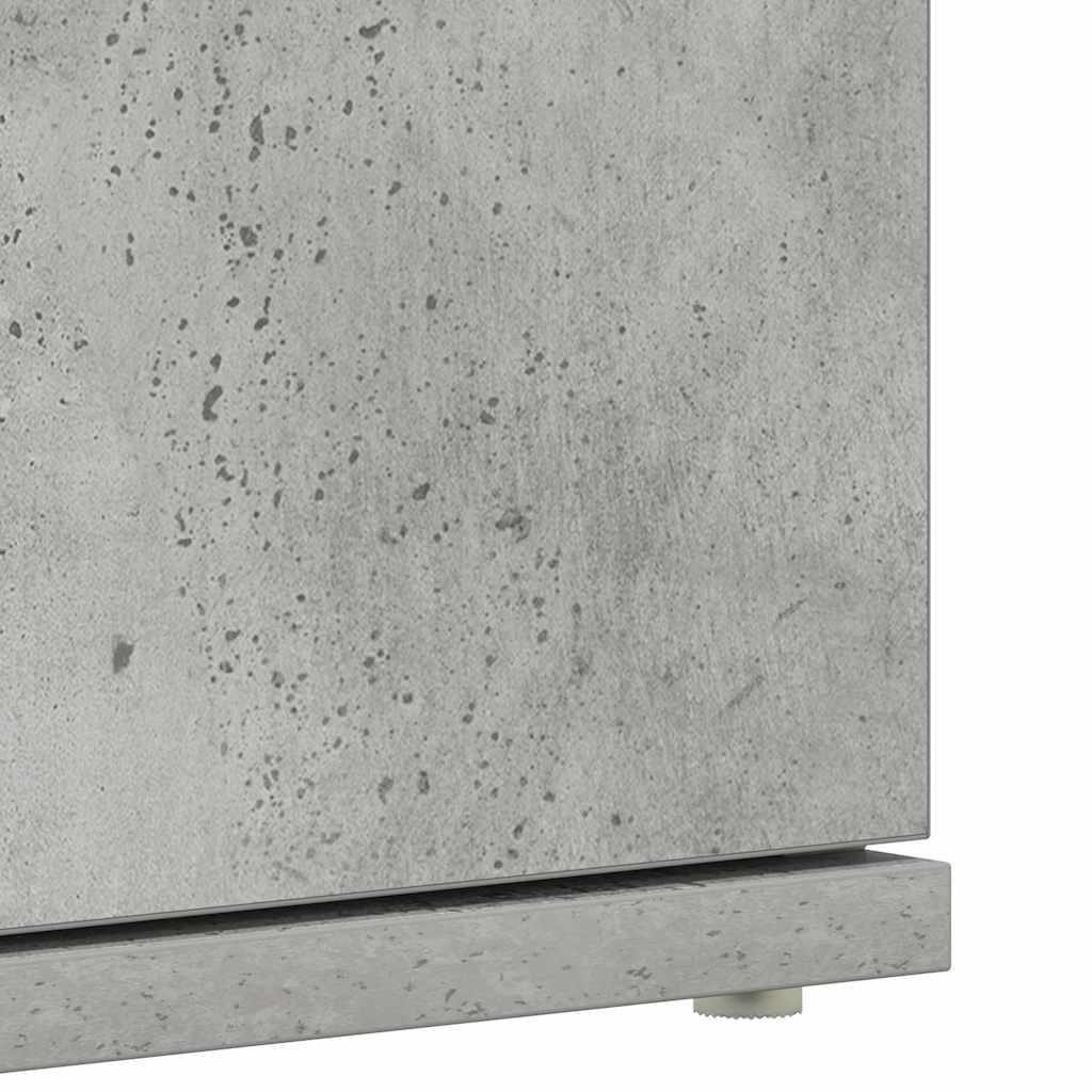 vidaXL Shoe Cabinet 80 x 39 x 178 cm Engineered Wood Concrete Grey