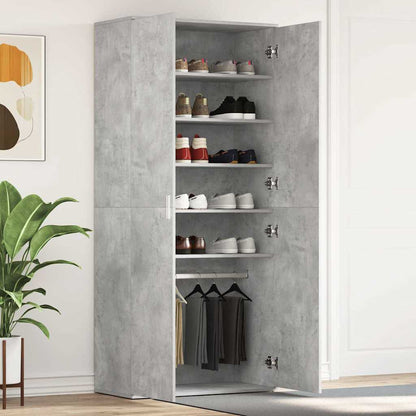 vidaXL Shoe Cabinet 80 x 39 x 178 cm Engineered Wood Concrete Grey
