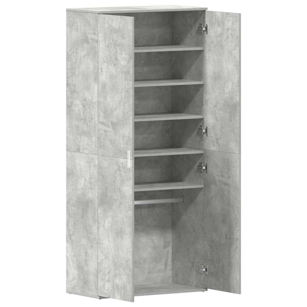 vidaXL Shoe Cabinet 80 x 39 x 178 cm Engineered Wood Concrete Grey