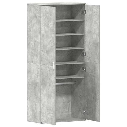 vidaXL Shoe Cabinet 80 x 39 x 178 cm Engineered Wood Concrete Grey
