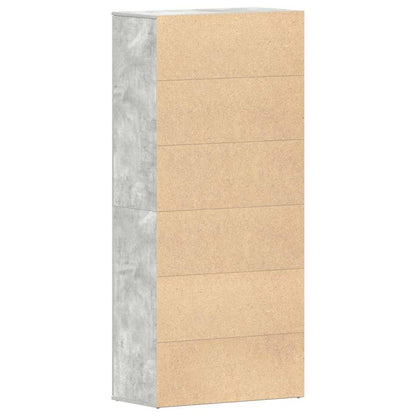 vidaXL Shoe Cabinet 80 x 39 x 178 cm Engineered Wood Concrete Grey