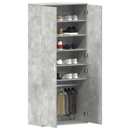 vidaXL Shoe Cabinet 80 x 39 x 178 cm Engineered Wood Concrete Grey
