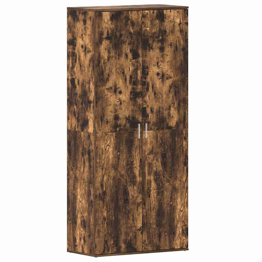 vidaXL Shoe Cabinet Smoked Oak 80 x 39 x 178 cm Engineered Wood