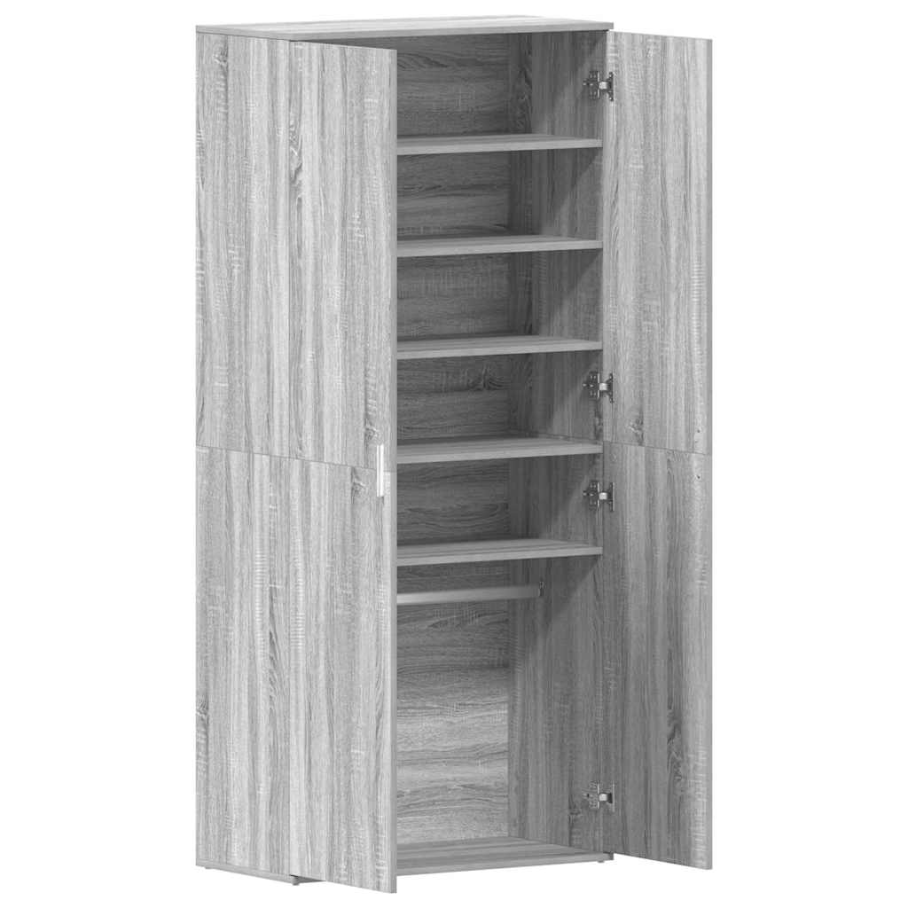 vidaXL Shoe Cabinet 80 x 39 x 178 cm Engineered Wood Grey Sonoma