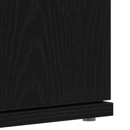 vidaXL Shoe Cabinet 80 x 39 x 178 cm Engineered Wood Black Oak