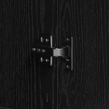 vidaXL Shoe Cabinet 80 x 39 x 178 cm Engineered Wood Black Oak