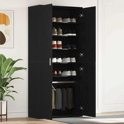 vidaXL Shoe Cabinet 80 x 39 x 178 cm Engineered Wood Black Oak